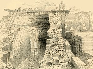 Vestiges de la chapelle de Saint-Thomas, vieux pont de Londres, vers 1872