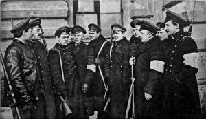 Étudiants révolutionnaires après la Révolution de février, Russie, 1917
