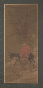 À cheval dans la neige à la recherche de fleurs de prunier - Unbekannt