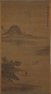 Paysage fluvial : pêcheurs en bateaux, dynastie Ming, XVe siècle - Unbekannt