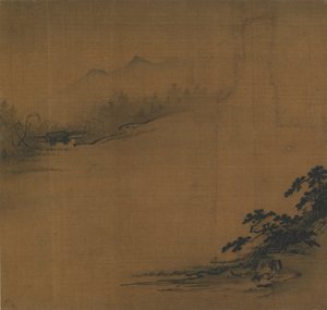 Paysage fluvial dans la brume, XIVe siècle - Unbekannt