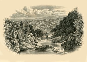 Scène de rivière à Pont-Y-Cyffing, vers 1890 - Unbekannt