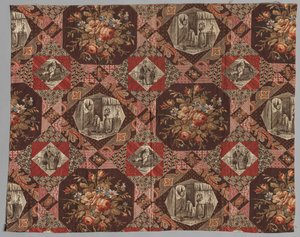 Textile imprimé au rouleau, XIXe siècle - Unbekannt