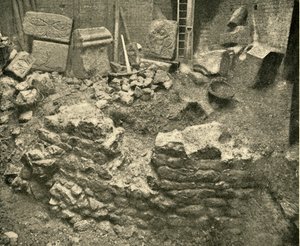 Vestiges romains trouvés dans un bastion du mur de Londres, 1908 - Unbekannt