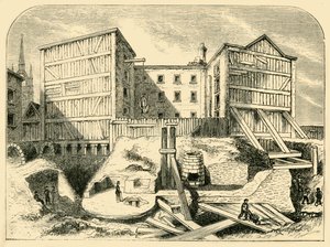 Vestiges romains trouvés à Billingsgate, vers 1872