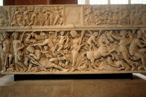 Sarcophage romain avec la légende de Séléné et Endymion