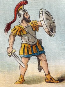 Soldat romain. Gravure dans « Alphabet de ma petite fille ». Bernardin-Bechet et Fils, libraires-éditeurs, Paris, vers 1895 - Unbekannt