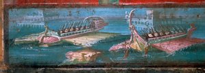 Peinture murale romaine de navires transportant des soldats - Unbekannt