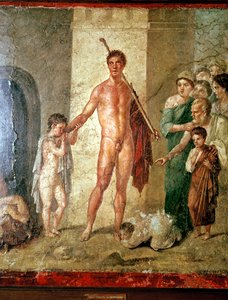 Peinture murale romaine de Thésée après avoir tué le Minotaure, Pompéi - Unbekannt
