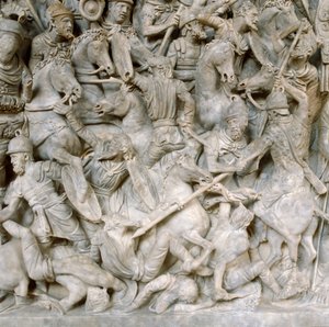 Romains en bataille contre les barbares, 2e siècle