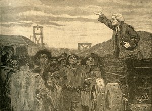 Rowland Hill prêchant aux mineurs de Kingswood, Bristol, vers 1772 - Unbekannt