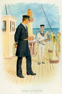 Lieutenant de la Royal Navy et garçon de signalisation, vers 1890-1893 - Unbekannt