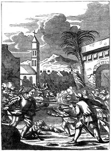 Saccage de Puerto Principe, Hispaniola, par le capitaine Morgan, 1667 vers 1880 - Unbekannt