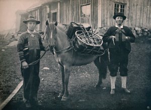Highlanders de Saetersdalen avec cheval de bât, 1914 - Unbekannt