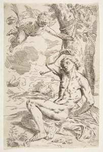 Saint Sébastien percé de flèches et attaché à un arbre, copie d