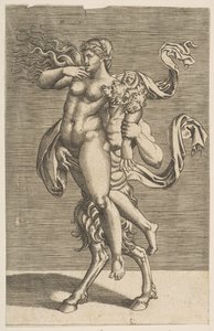 Satyre portant une nymphe retenant son bras droit, vers 1515-1600 - Unbekannt