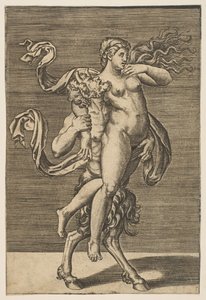 Satyre portant une nymphe retenant son bras droit, vers 1515-1600