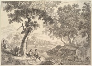Satyres dans un paysage