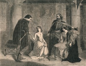 Scène de Hamlet - Roi, Ophélie et Laërte, 1852 - Unbekannt