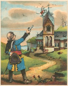 Scène des Aventures du Baron de Münchhausen par Rudolph Erich Raspe, vers 1850 - Unbekannt