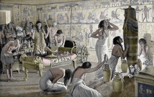 Scène de deuil au temple funéraire de Toutankhamon, Égypte - Unbekannt