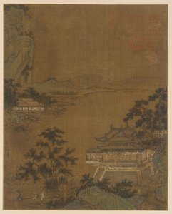 Érudit arrivant à un pavillon au bord de la rivière, dynastie Ming, 15ème siècle - Unbekannt