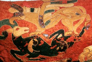 Couverture de selle scythe avec décoration en feutre appliqué, 5ème siècle av. J.-C.