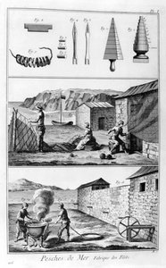 Pêche en mer, fabrication de filets, 1751-1777 - Unbekannt