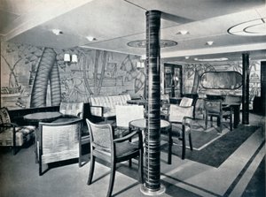 Salle de fumeurs de deuxième classe à bord du Victoria, 1931 - Unbekannt