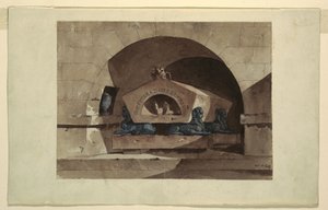 Sépulcre de style égyptien avec sphinx et hibou