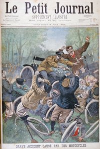 Grave accident causé par des bicyclettes, Paris, 1900