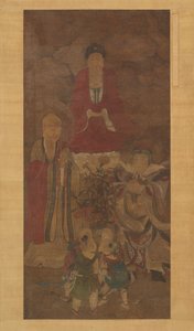 Shakyamuni avec luohan, roi céleste et garçons, début du 17e siècle - Unbekannt