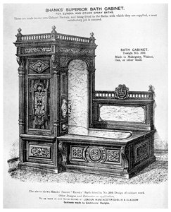 Cabinet de bain supérieur Shanks, vers 1880-1956