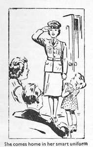 Elle rentre chez elle dans son uniforme élégant, 1940 - Unbekannt
