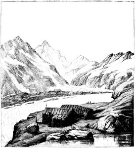 Abri construit par le glaciologue Louis Agassiz, glacier Aar, Suisse, 1842 1885
