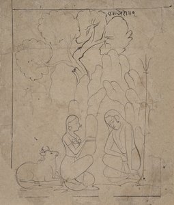 Shiva et Parvati dans une grotte de montagne - Unbekannt