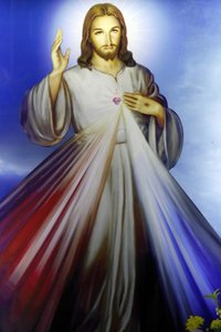 Boutique vendant des articles chrétiens religieux. Jésus miséricordieux, j