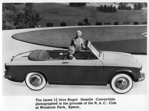 Singer Gazelle cabriolet, Woodcote Park, Epsom, Surrey, vers 1956-1963