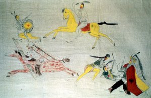 Guerriers Sioux en bataille, c1890 - Unbekannt