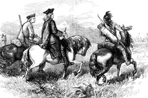 Sir Alexander Cuming en route pour visiter les Cherokees, Caroline du Sud, vers 1730