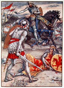 Sir Lancelot interdit à Sir Bors de tuer le roi (détail)