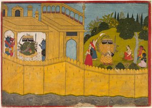 Sita dans le jardin de Lanka, du Ramayana de Valmiki, vers 1725 - Unbekannt