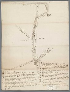 Croquis de la construction du nouveau quai du Sloterbinnenpolder le long du Kostverlorenvaart - Unbekannt