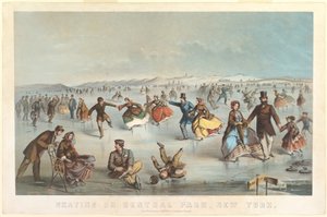Patinage à Central Park, New York, 1861