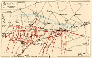 Croquis des principales opérations près de Mons et Charleroi, vers 1914, vers 1920 - Unbekannt
