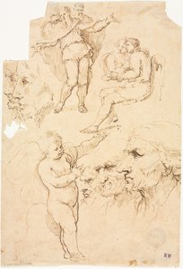 Esquisses de têtes et de figures, 1600s - Unbekannt
