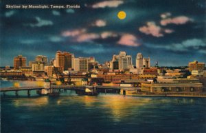 Skyline au clair de lune, Tampa, Floride, vers 1940 - Unbekannt