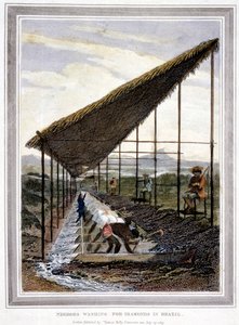 Esclaves lavant des diamants surveillés par des superviseurs avec des fouets, Brésil, 1815 - Unbekannt
