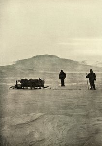 Luge sur la barrière avant le retour du soleil, vers 1908, 1909