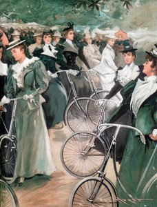 Dames de la société faisant du vélo à Hyde Park, Londres, 1896 - Unbekannt